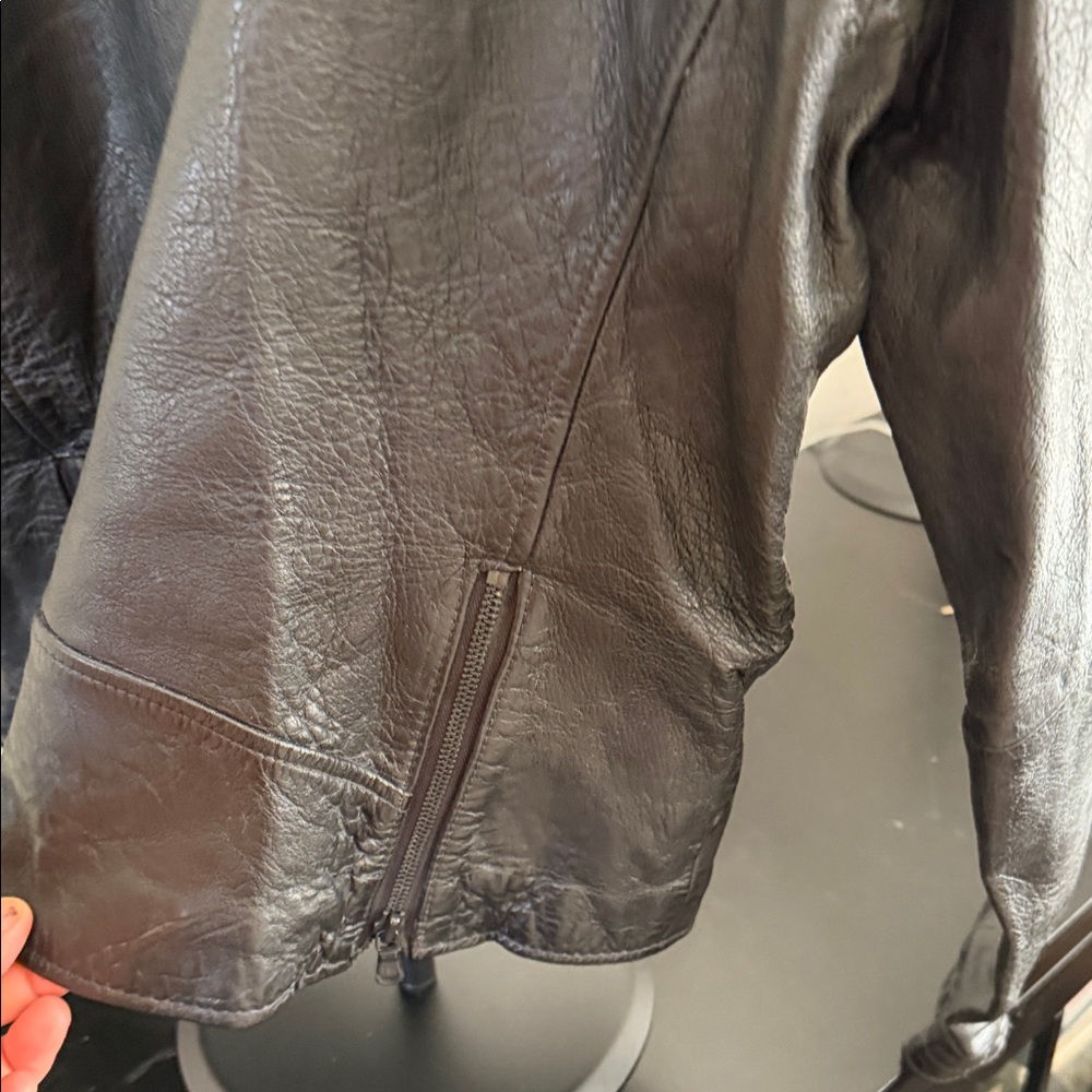 Ramones John Varvatos Black Leather Biker Jacket - Picture 4 of 7